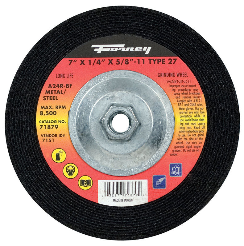 Forney 7 in. D X 5/8 in. in. Metal Grinding Wheel