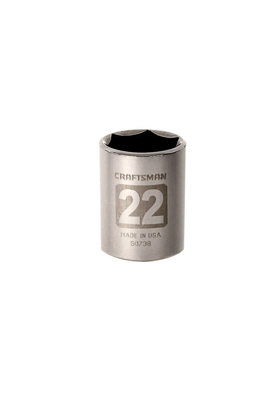 Craftsman 22 mm X 1/2 in. drive Metric 6 Point Standard Socket 1 pc