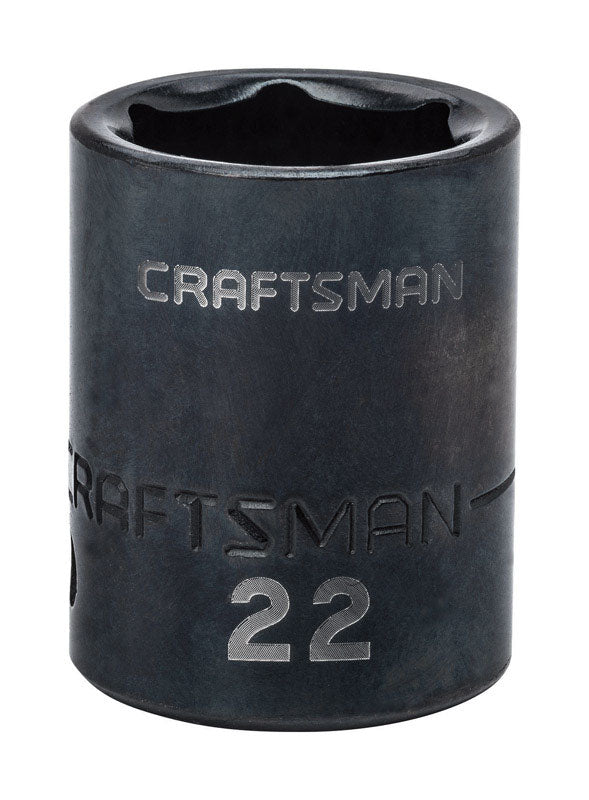 Craftsman 22 mm X 1/2 in. drive Metric 6 Point Shallow Impact Socket 1 pc