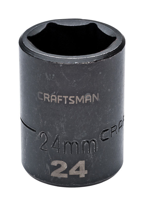 Craftsman 24 mm X 1/2 in. drive Metric 6 Point Standard Impact Socket 1 pc