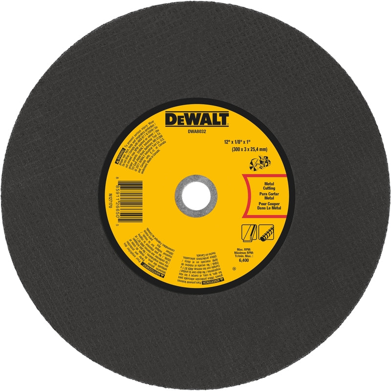 DeWalt High Performance 12 in. D X 1 in. Aluminum Oxide Metal Cut-Off Wheel 1 pk