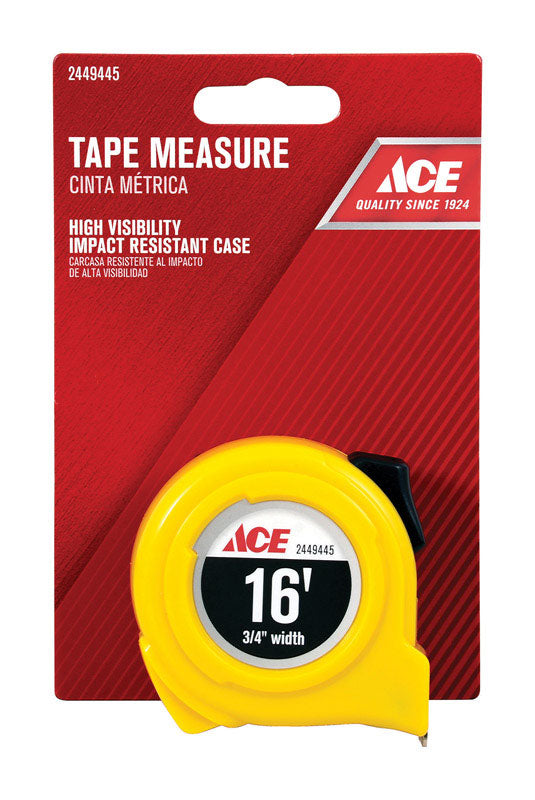 Ace 16 ft. L X 0.75 in. W High Visibility Tape Measure 1 pk