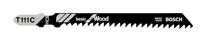 Bosch 4 in. Carbon Steel T-Shank Jig Saw Blade 8 TPI 5 pk