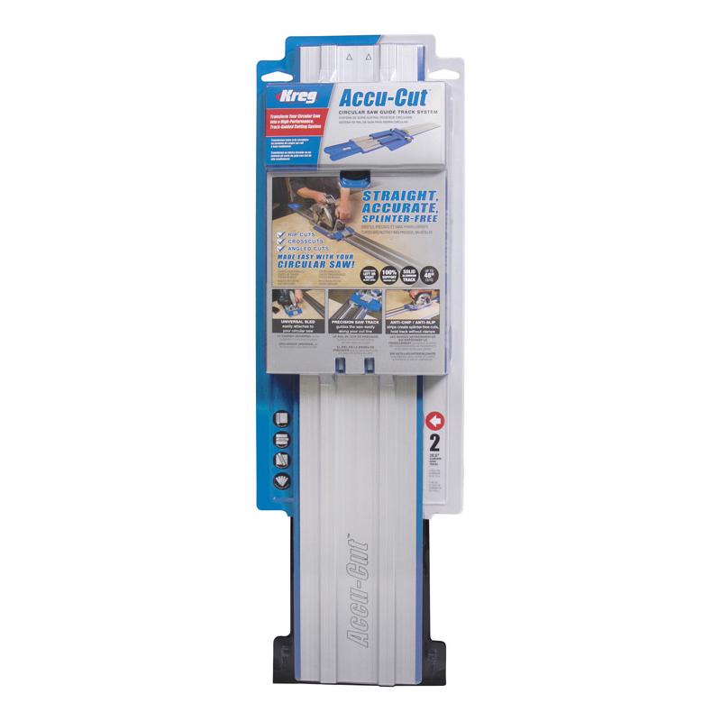 Kreg Accu-Cut Aluminum 50 in. L Saw Guide Blue/Silver 1 pc