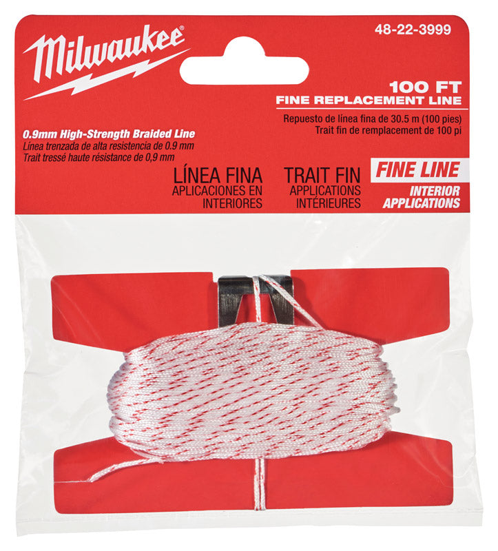 Milwaukee Fine Replacement Chalk String 100 ft. Red/White Fine Line