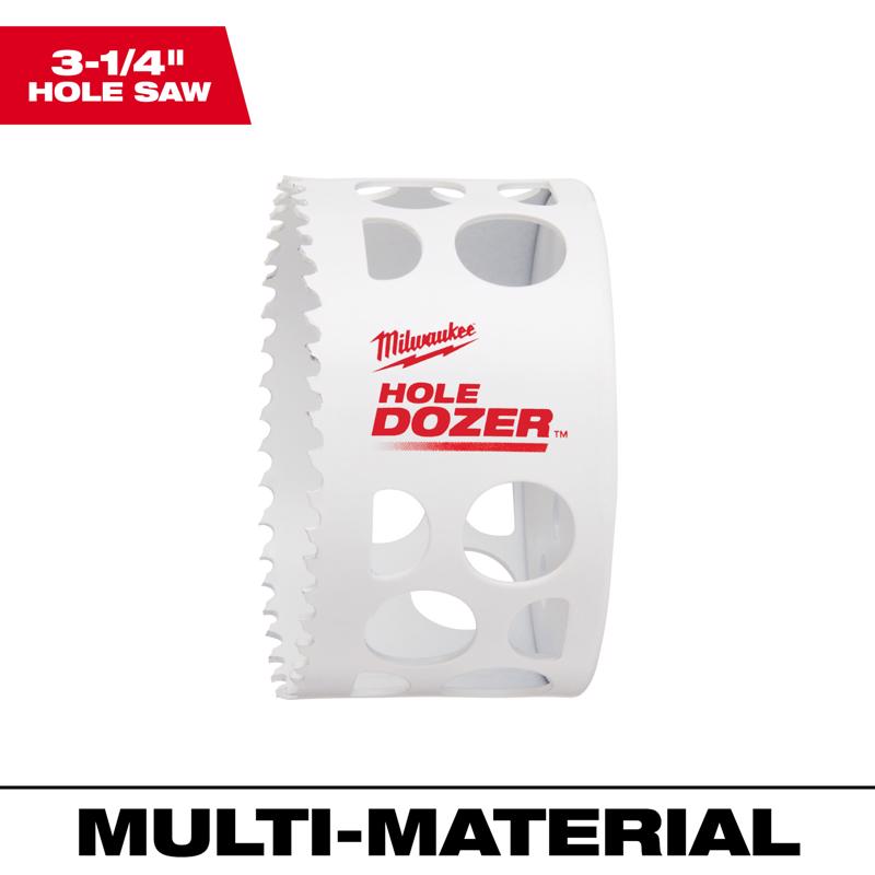 Milwaukee Hole Dozer 3-1/4 in. Bi-Metal 1.9 in. L X 1/4 in. D Hole Saw
