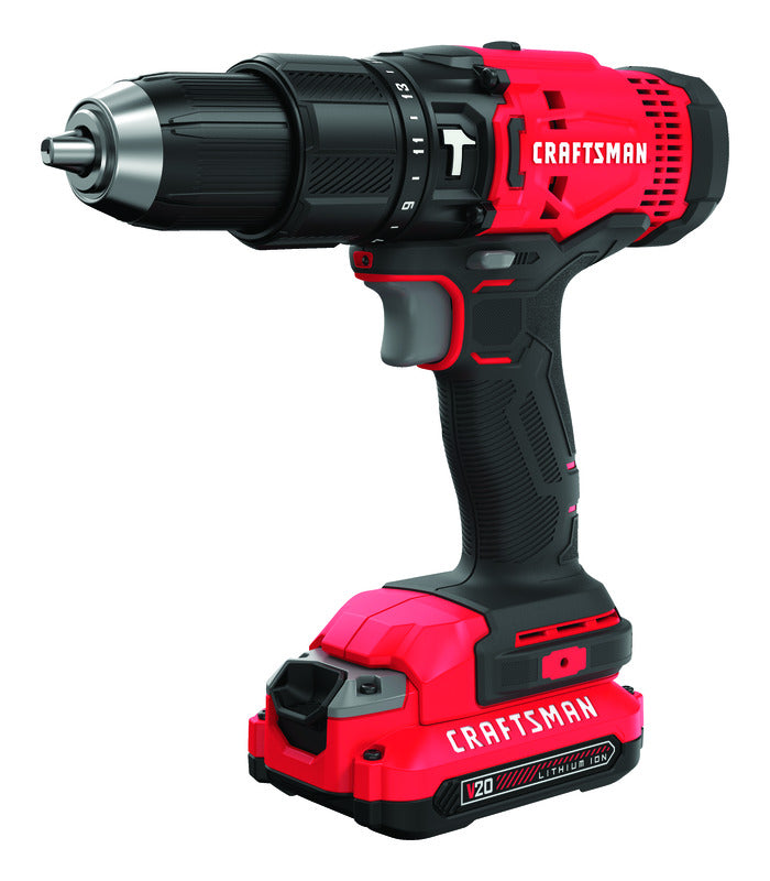 Craftsman V20 1/2 in. Brushed Cordless Hammer Drill Kit (Battery & Charger)