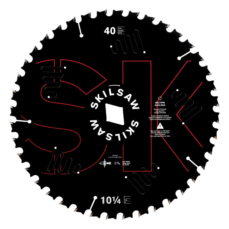 SKIL 10-1/4 in. D X 13/16 in. Carbide Tipped Circular Saw Blade 40 teeth 1 pc