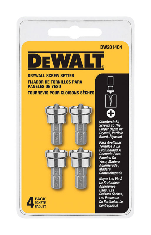 DeWalt Phillips Drywall Screw Setter S2 Tool Steel 4 pc