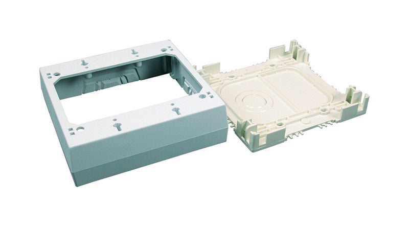 Legrand New and Old Work Square Plastic 2 gang Outlet Box Ivory