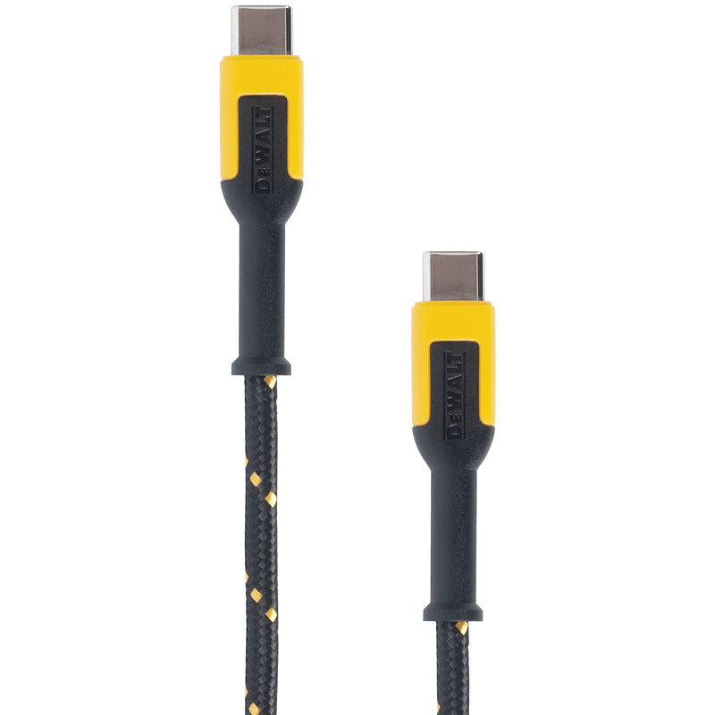 DeWalt Type C to Type C Cable 6 ft. Black/Yellow