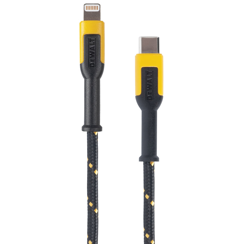 DeWalt Lightning to USB-C Cable 4 ft. Black/Yellow