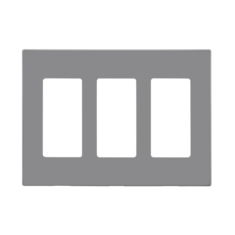 Leviton Decora Light Gray 3 gang Polycarbonate Decorator Screwless Wall Plate 1 pk