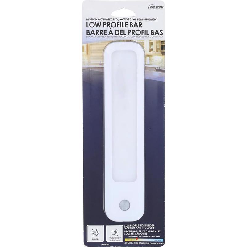 Westek 8.5 in. L White Battery Powered LED Motion Light Bar 95 lm