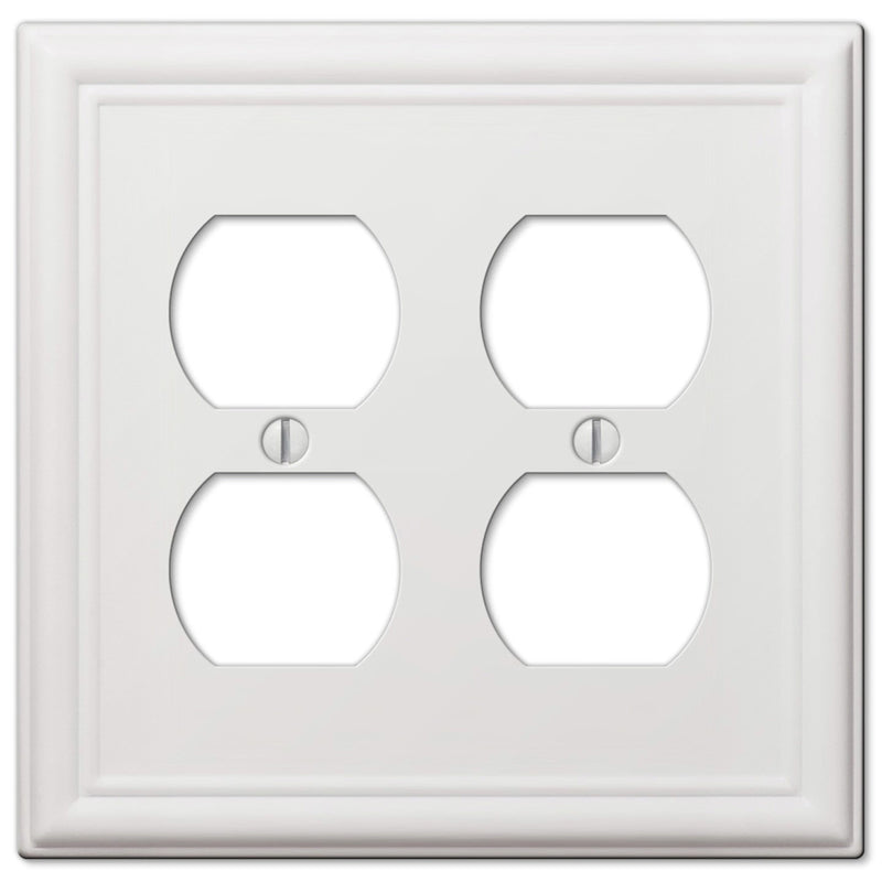 Amerelle Chelsea White 2 gang Stamped Steel Duplex Wall Plate 1 pk
