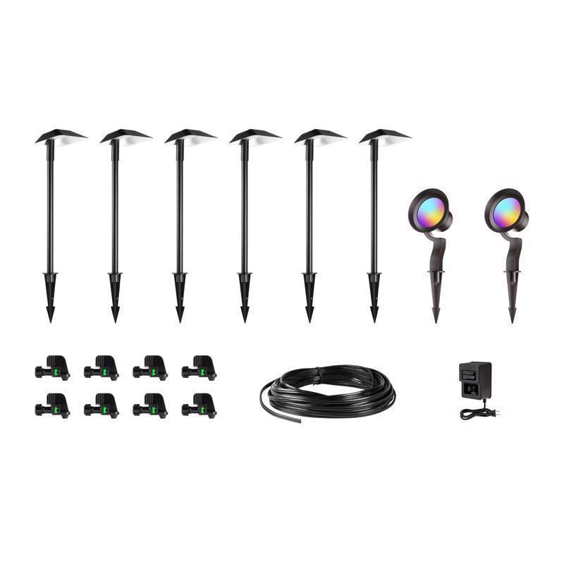 NEBO Low Voltage 120 W LED Pathway Light and Spot Light Kit 8 pk