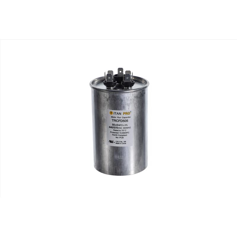 Titan Pro 50+5 MFD 440 V Round Run Capacitor