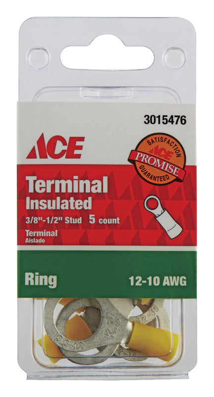 Ace Ring Terminal Yellow 5 pk