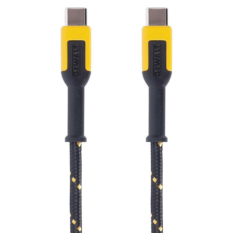 DeWalt Type C to Type C Cable 10 ft. Black/Yellow