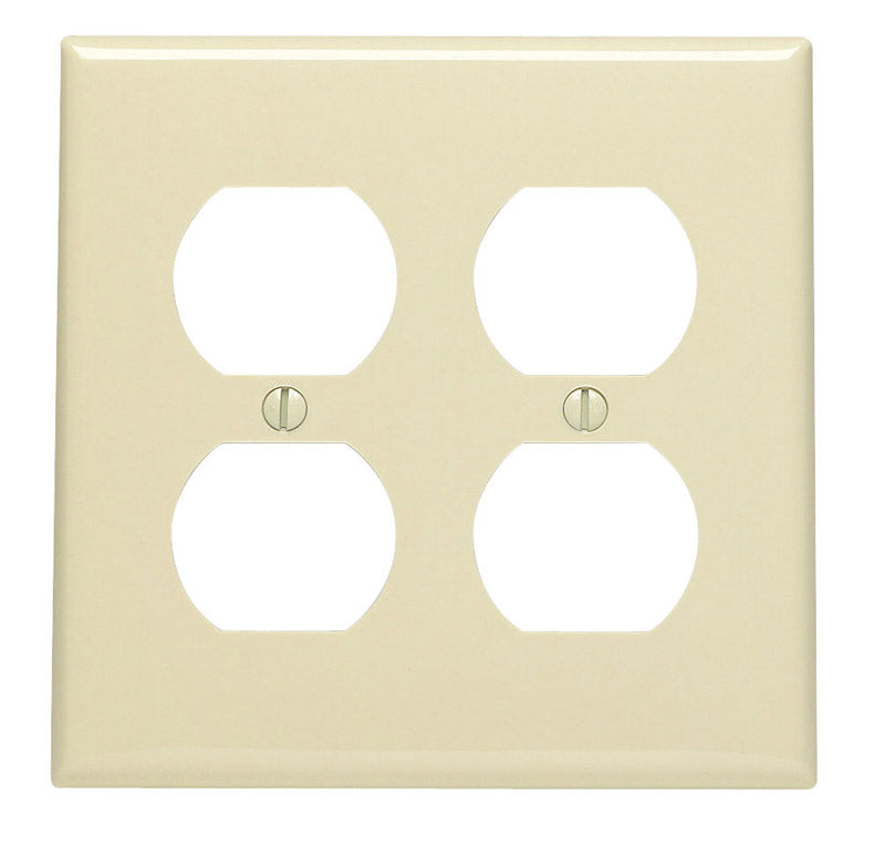 Leviton Ivory 2 gang Nylon Duplex Wall Plate 1 pk