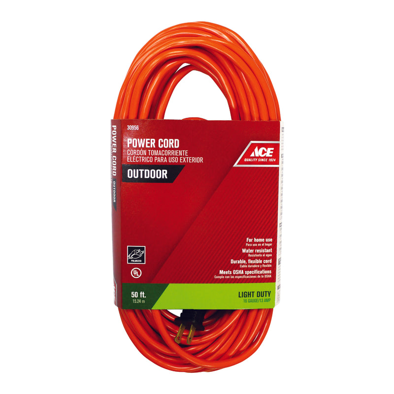 Ace Indoor or Outdoor 50 ft. L Orange Extension Cord 16/2 SJTW