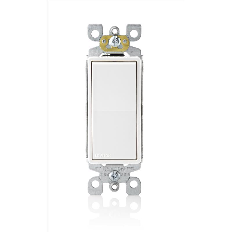 Leviton Decora 15 amps 3-Way 3-Way/Rocker AC Quiet Switch White 1 pk