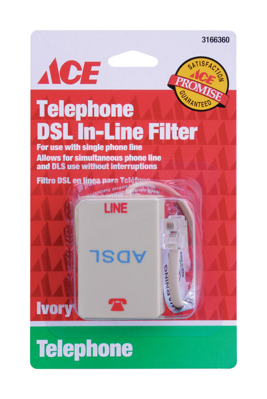 Ace 0 ft. L Ivory DSL In-Line Filter