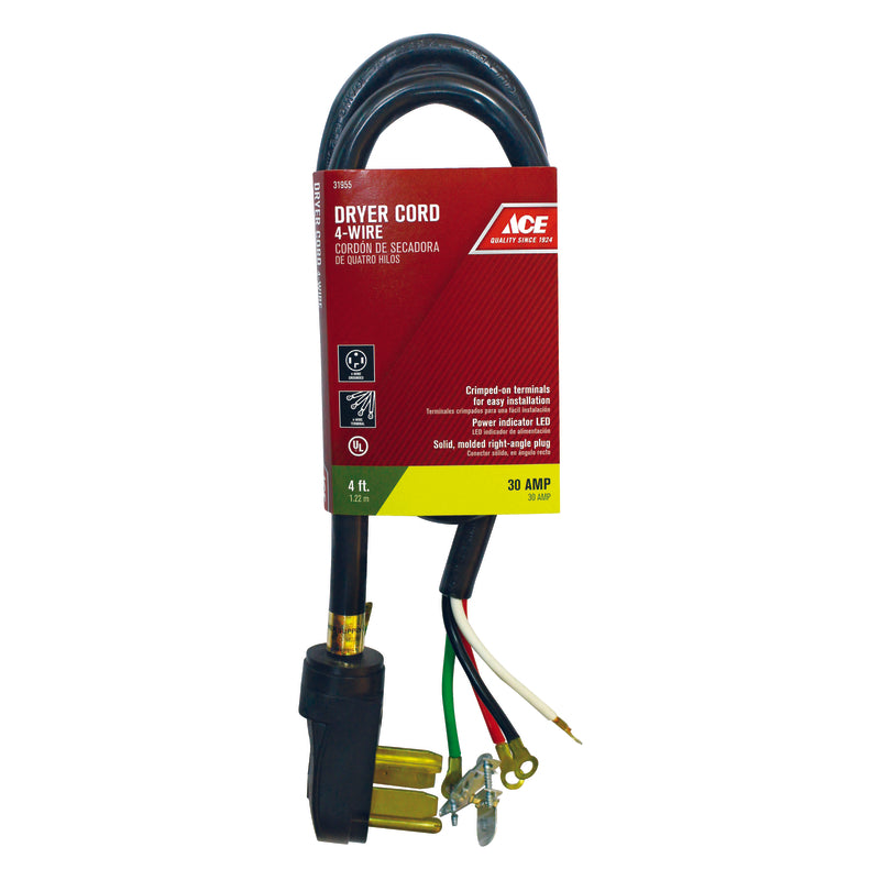 Ace 10/4 SRDT 4 ft. L Dryer Cord 4 Wire
