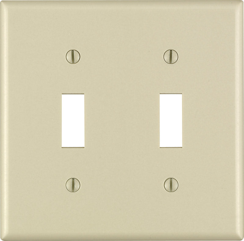 Leviton Ivory 2 gang Thermoset Plastic Toggle Wall Plate 1 pk