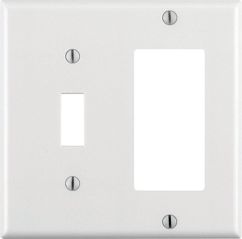 Leviton Decora White 2 gang Thermoset Plastic Decorator/Toggle Wall Plate 1 pk