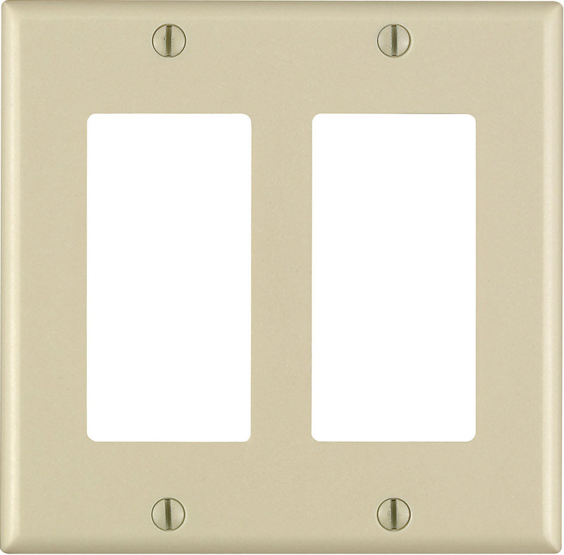 Leviton Decora Ivory 2 gang Thermoset Plastic Decorator Wall Plate 1 pk