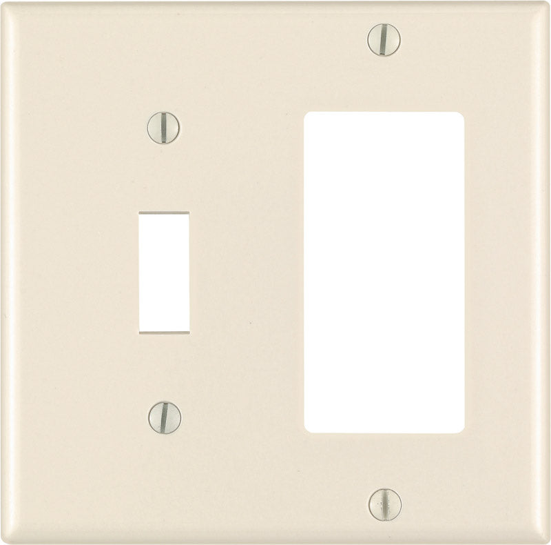 Leviton Decora Almond 2 gang Thermoset Plastic Decorator/Toggle Wall Plate 1 pk