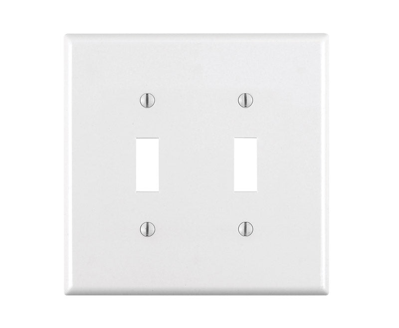 Leviton White 2 gang Thermoset Plastic Toggle Wall Plate 1 pk