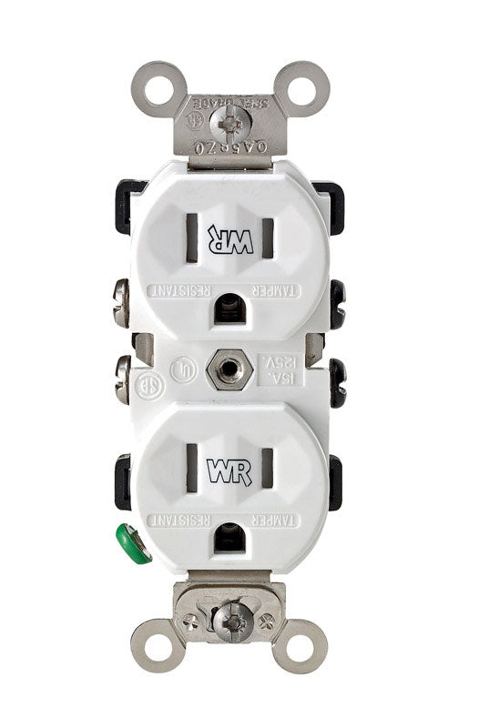 Leviton 15 amps 125 V Duplex White Outlet 5-15R 1 pk