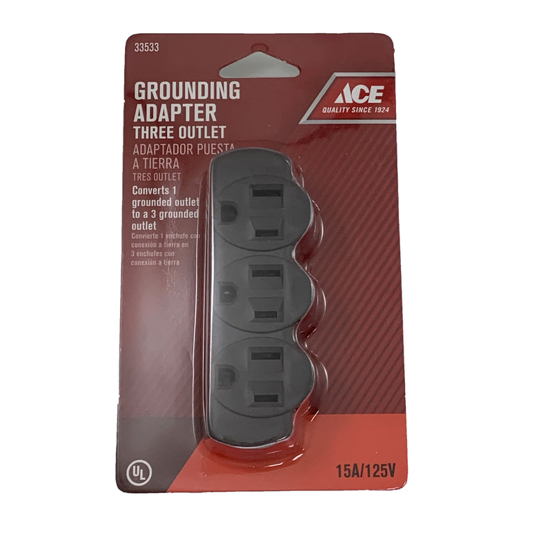 Ace Grounded 3 outlets Adapter 1 pk
