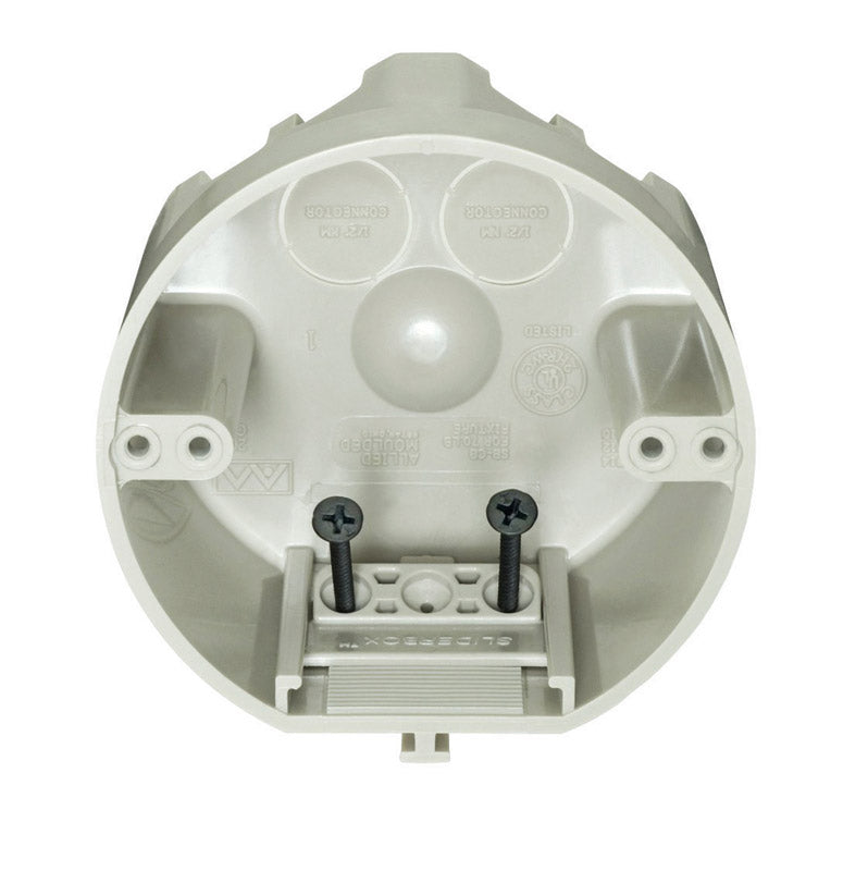 Allied Moulded SliderBox New and Old Work 25 cu in Round Polycarbonate 4 gang Junction Box Beige