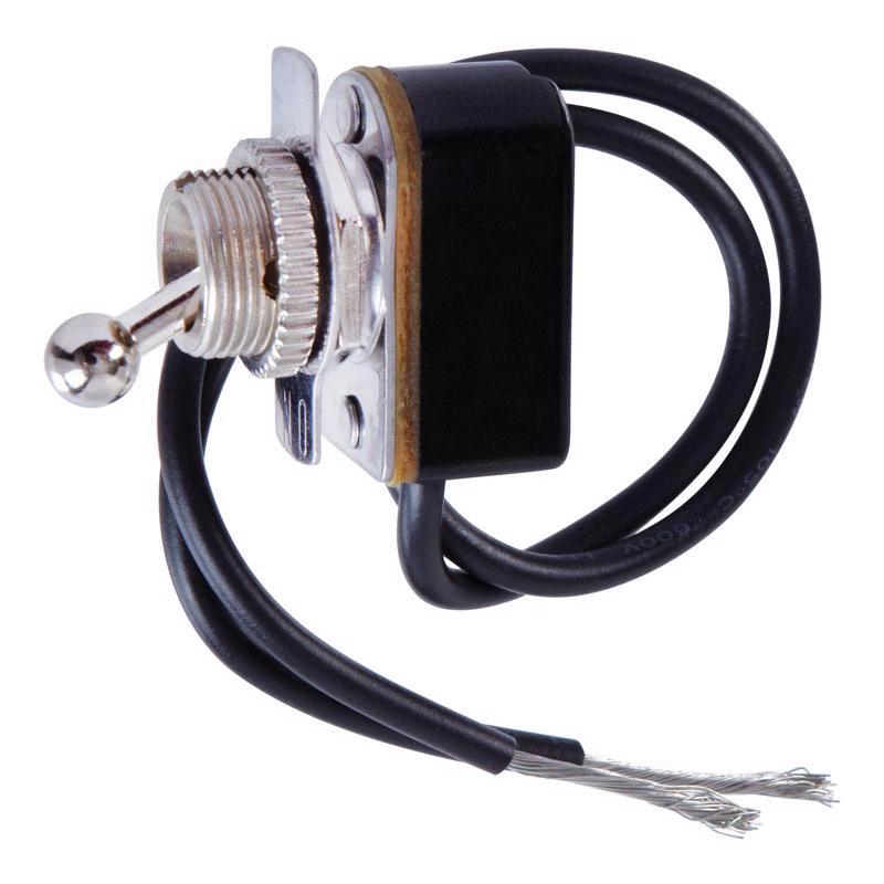 Jandorf 6 amps Single Pole Ball Toggle Power Tool Switch Black/Silver 1 pk