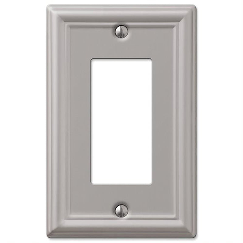 Amerelle Chelsea Brushed Nickel 1 gang Stamped Steel Decorator Wall Plate 1 pk