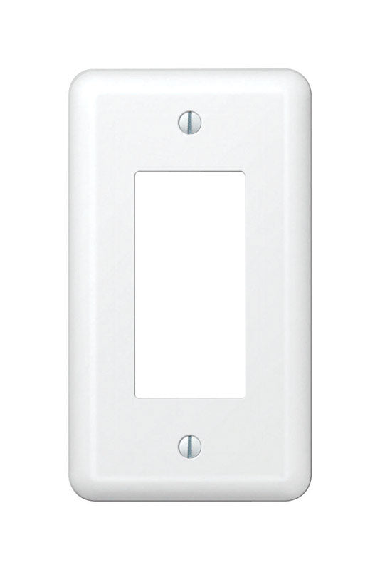Amerelle Devon White 1 gang Stamped Steel Decorator Wall Plate 1 pk