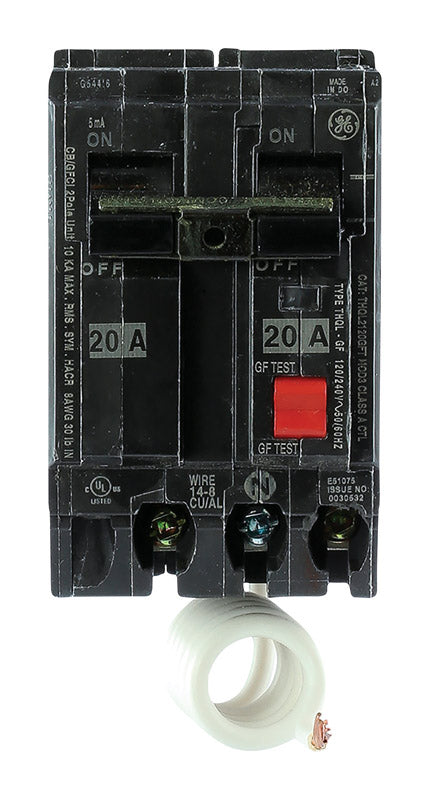 GE 20 amps Ground Fault 2-Pole Circuit Breaker w/Self Test