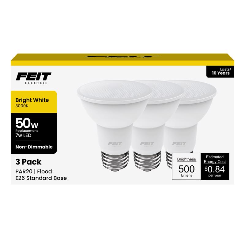 Feit PAR20 E26 (Medium) Smart-Enabled LED Bulb Warm White 50 Watt Equivalence 3 pk