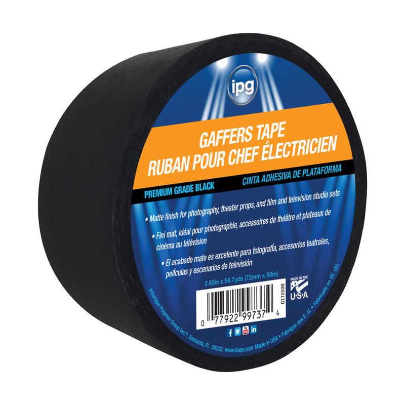 IPG 2.83 in. W X 54.7 L Black Gaffer's Tape