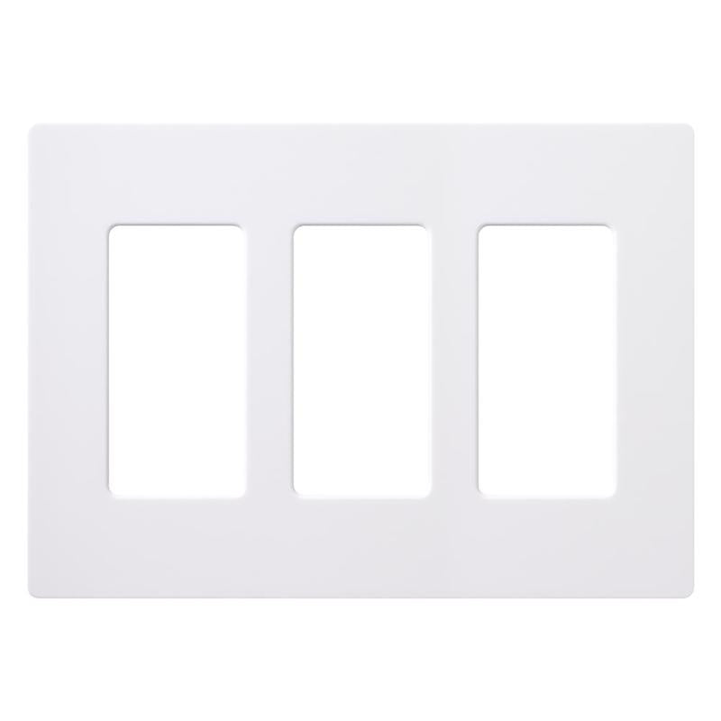 Lutron Claro White 3 gang Plastic Decorator Wall Plate 1 pk