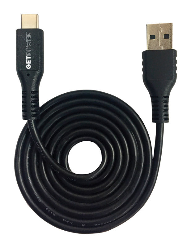 GetPower 3 ft. L USB Type A to USB Type C Charging and Sync Cable 1 pk
