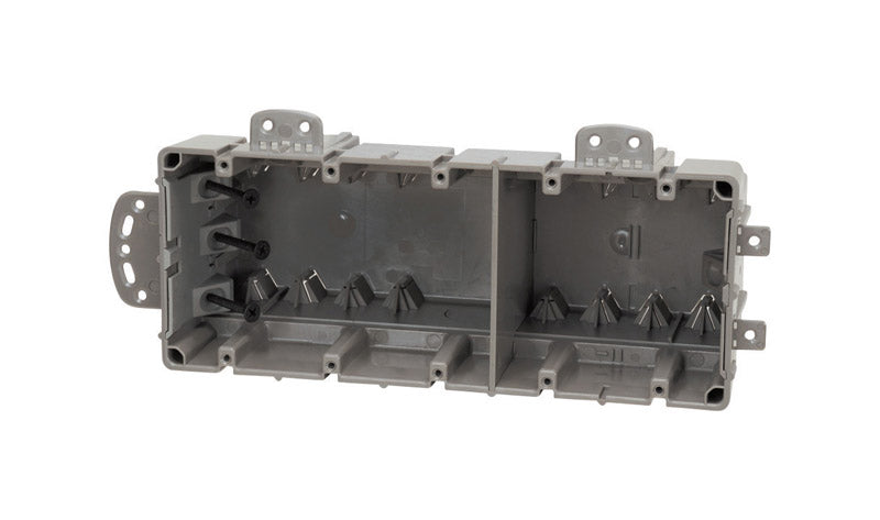 Madison Electric Smart Box Rectangle PVC 5 gang Electrical Box Gray