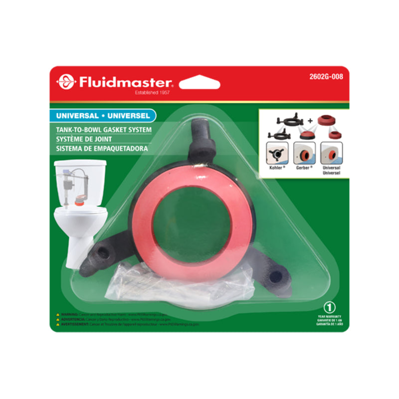 Fluidmaster Tank to Bowl Gasket Black/Red Rubber For Universal