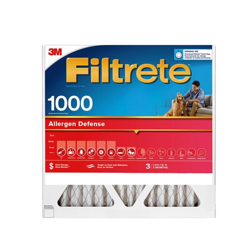Filtrete 14 in. W X 14 in. H X 1 in. D 1000 MPR Pleated Allergen Air Filter 1 pk