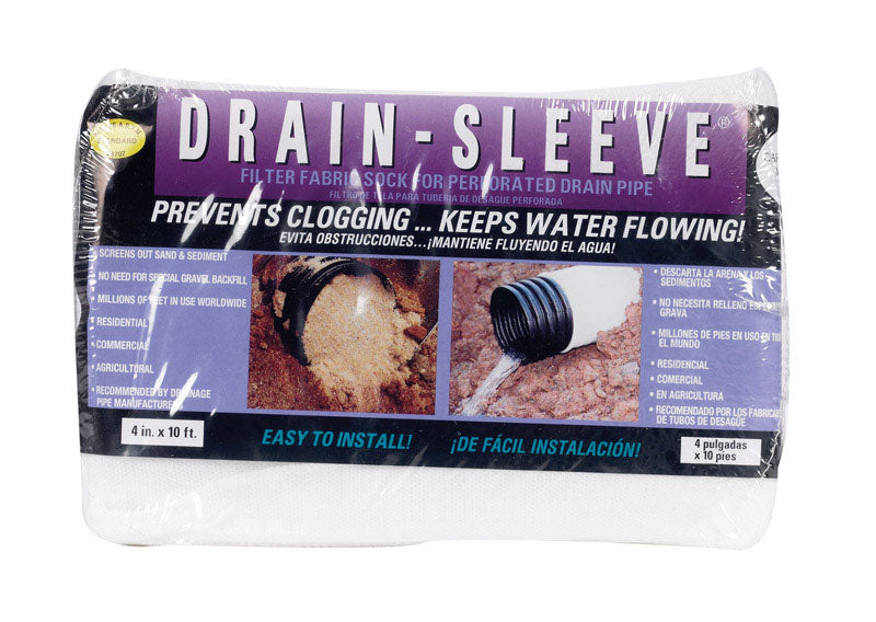 Carriff Corp Drain Sleeve 4 in. D X 10 ft. L Polyester Slotted Filter Fabric Sock