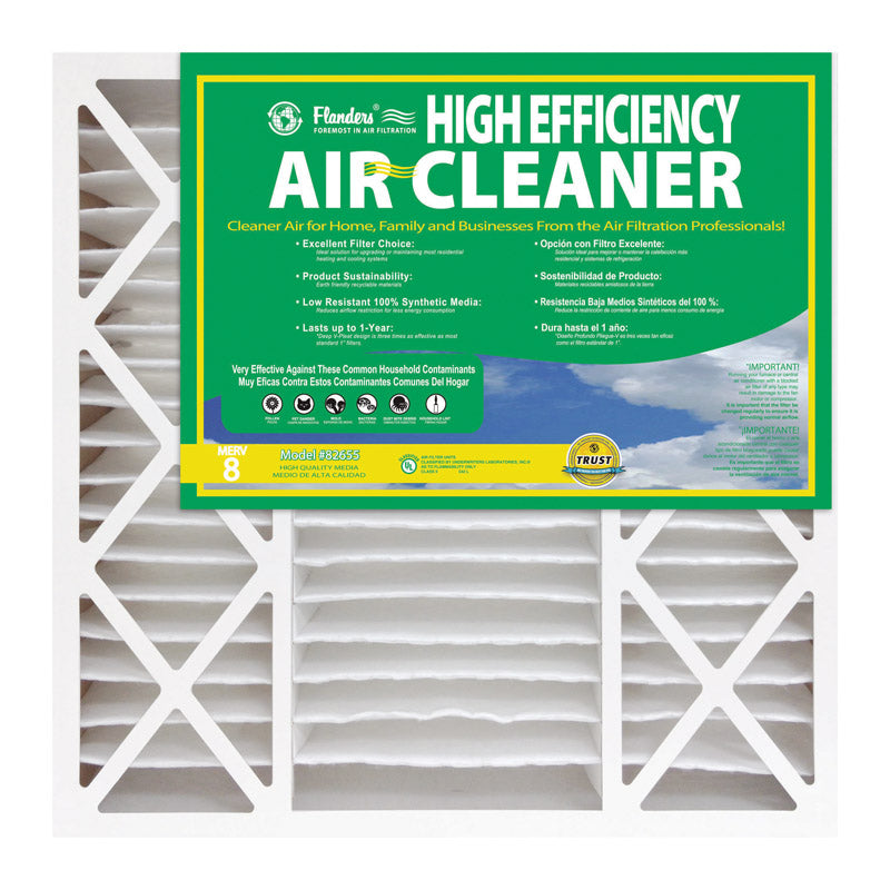 Flanders 16 in. W X 25 in. H X 4.5 in. D Synthetic 8 MERV Pleated Air Filter 1 pk
