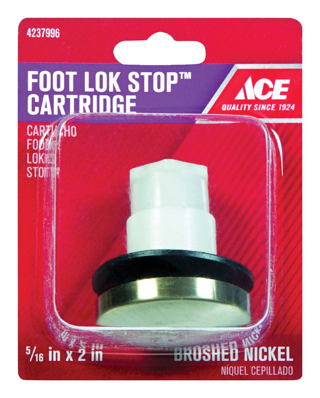 Ace Foot Lok Cartridge 5/16 in. Brushed Nickel Plastic Drain Stopper